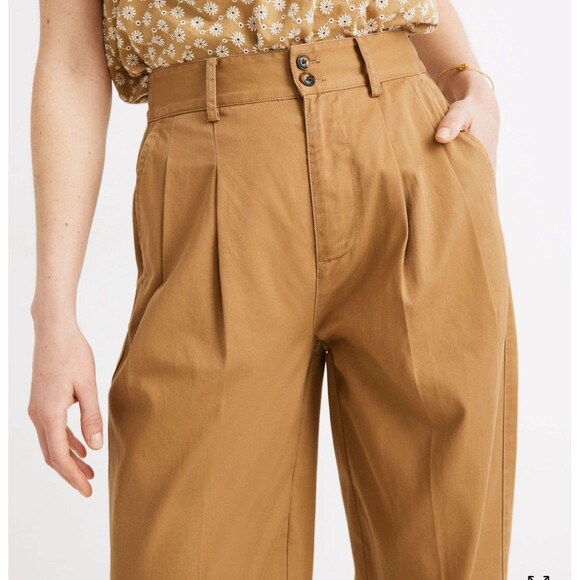 Madewell Pleated Taper Wide-Leg Pants size 2 - Picture 3 of 12
